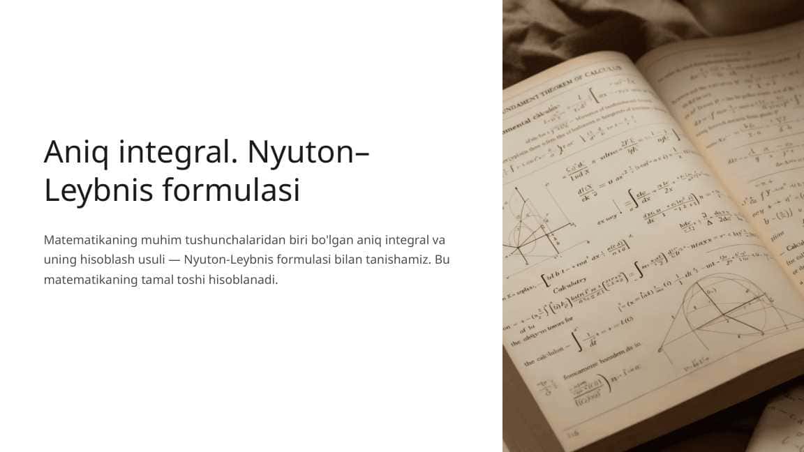Aniq integral. Nyuton–Leybnis formulasi