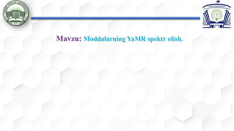 Moddalarning YaMR spektr olish