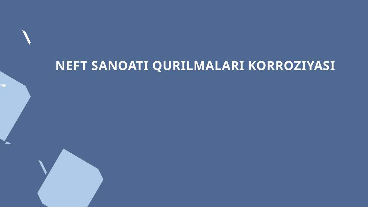 NEFT SANOATI QURILMALARI KORROZIYASI