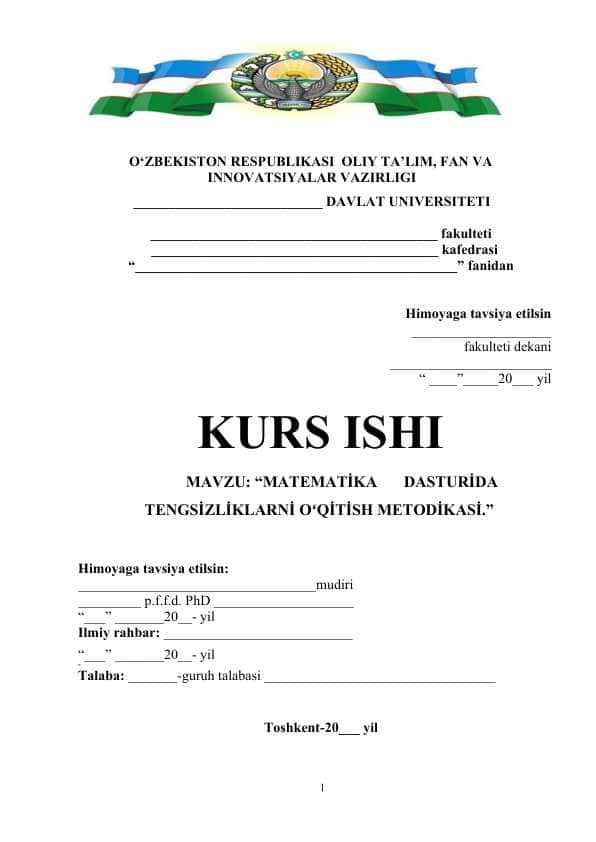 Matematika darslarida tengsizliklarni o’qitish metodikasi