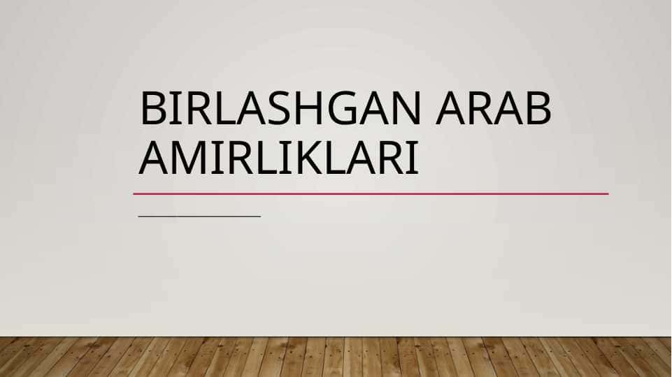 Birlashgan arab amirliklari