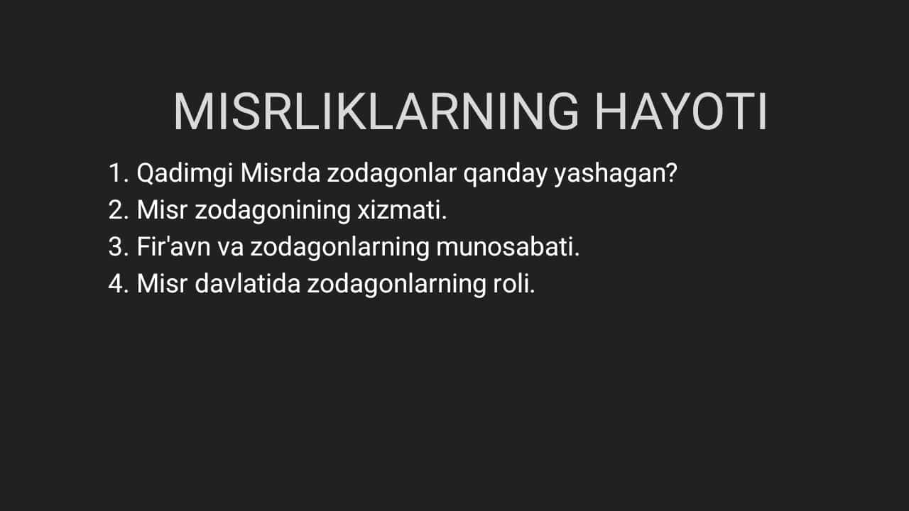 MISRLIKLARNING HAYOTI