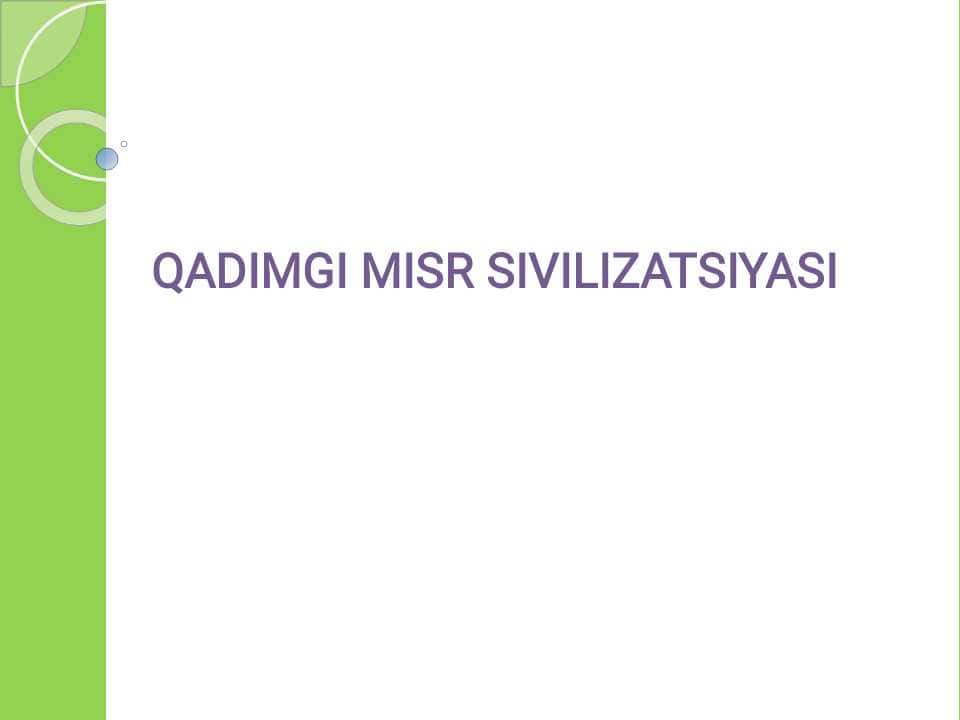QADIMGI MISR SIVILIZATSIYASI
