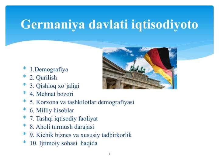 Germaniya davlati iqtisodiyoto
