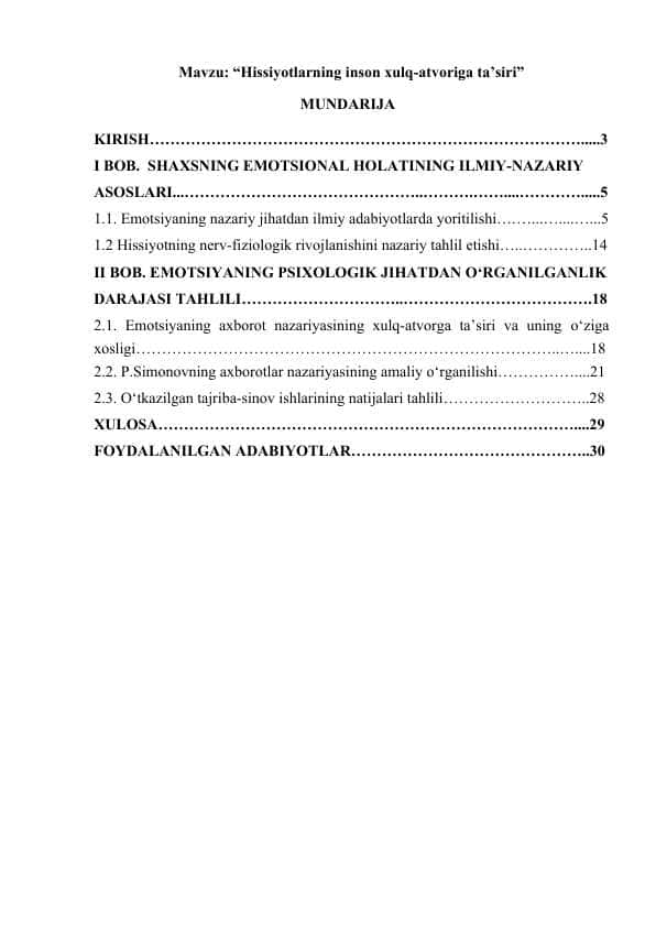 Hissiyotlarning inson xulq-atvoriga ta’siri
