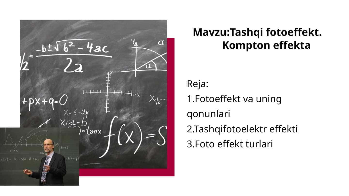 Tashqi fotoeffekt. Kompton effekta