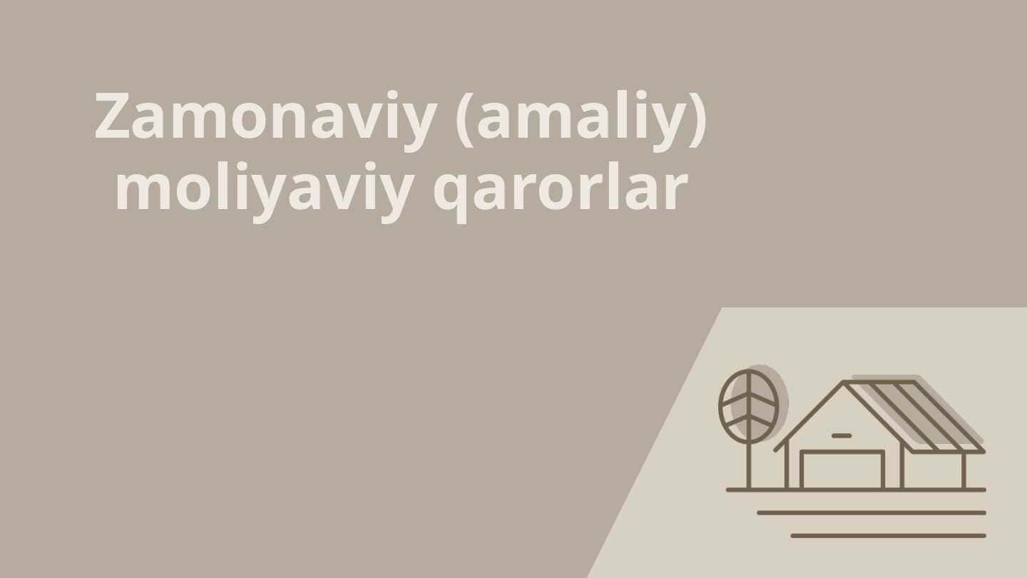 Zamonaviy (amaliy) moliyaviy qarorlar