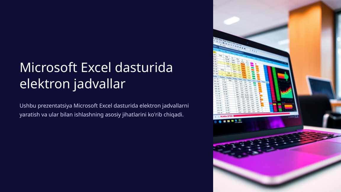 Microsoft Excel dasturida elektron jadvallar
