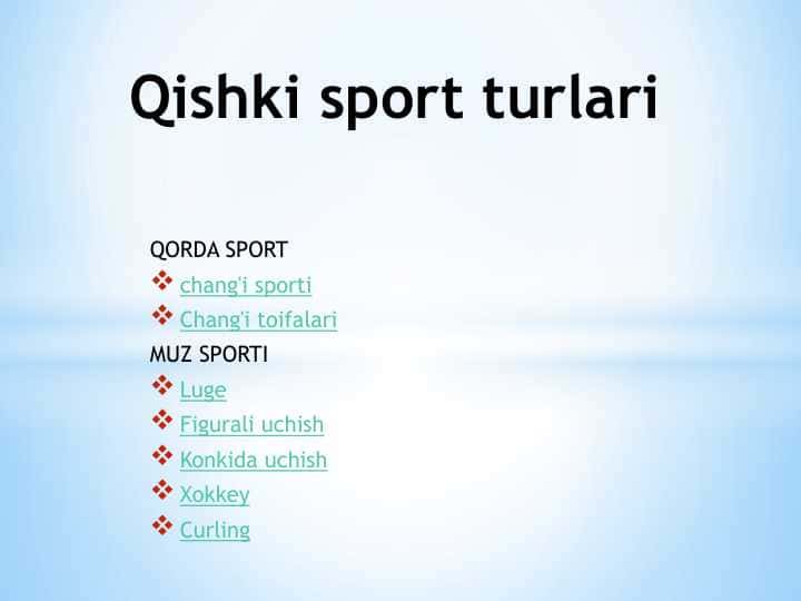 Qishki sport turlari