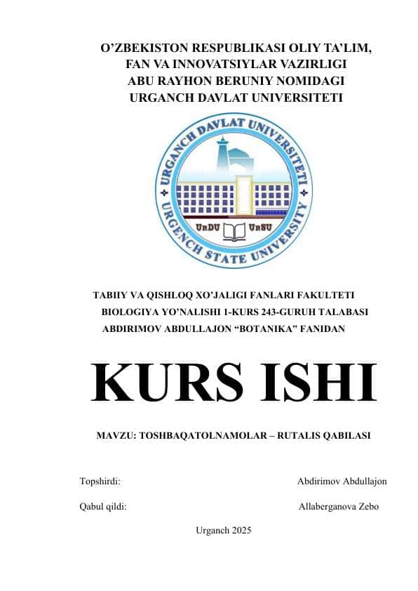 TOSHBAQATOLNAMOLAR RUTALIS QABILASI
