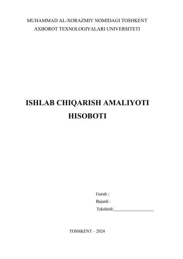 O‘ZBEKTELEKOM AK TTT filiali’’ amaliyot hisobot