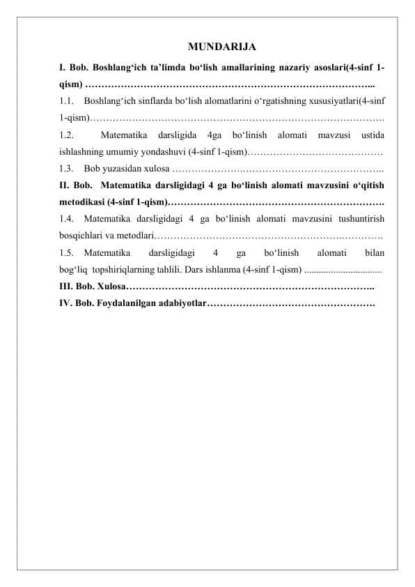 4 ga boʻlinish alomati 1 sinf 3 qism matematika