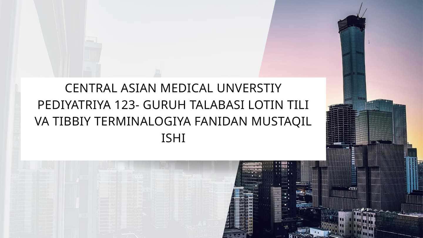 Anatomik termin tuzilishi. So‘z turkumlari va terminni tashkil etuvchi so‘zning grammatik kategoriyalari. Ot. Otning grammatik kategoriyalari. Otning lug‘at shakli. Turlanish va negiz haqida umumiy ma’lumotlar. Moslashmagan aniqlovchi