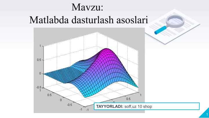 Matlabda dasturlash asoslari