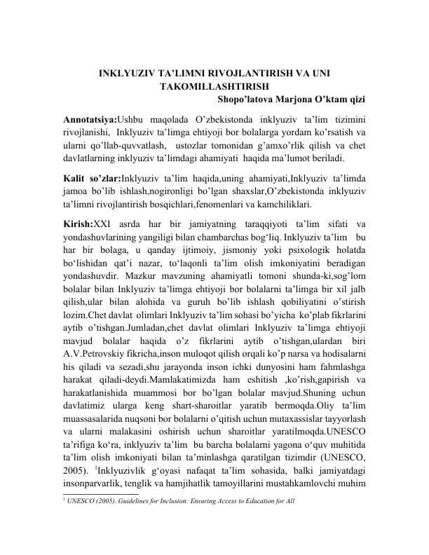 Inklyuziv ta’lim