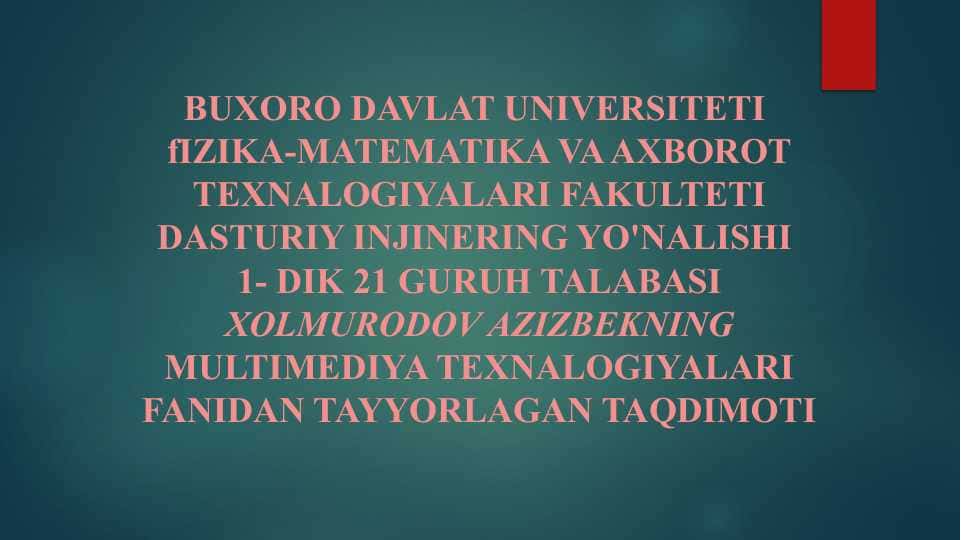 Mavzu: web texnalogiya turlari (web1, web2,). Web sayt yaratish texnalogiyasi