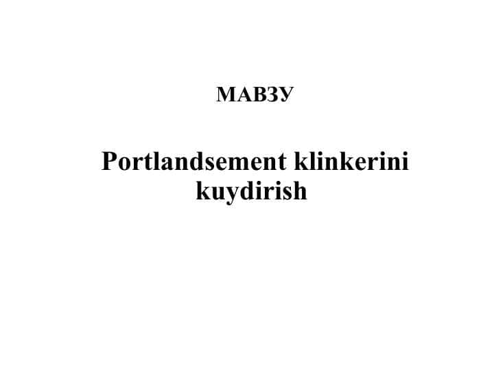 Portlandsement klinkerini kuydirish