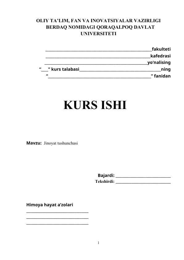 Jinoyat tushunchasi