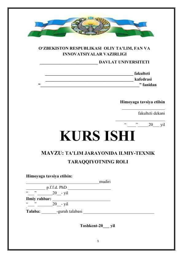 Ta’lim jarayonida ilmiy-texnik taraqqiyotning roli