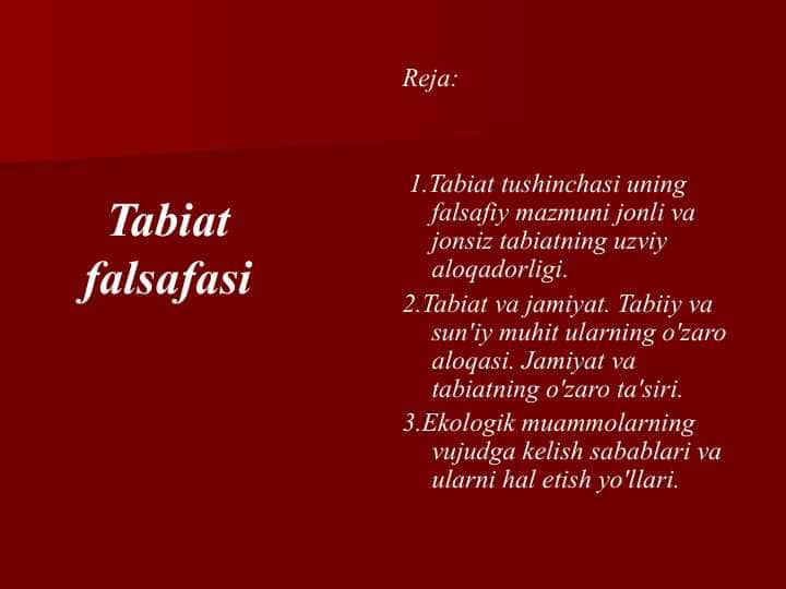 TABIAT FALSAFASI