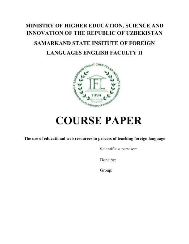 The use of educational web resources in process of teaching foreign language