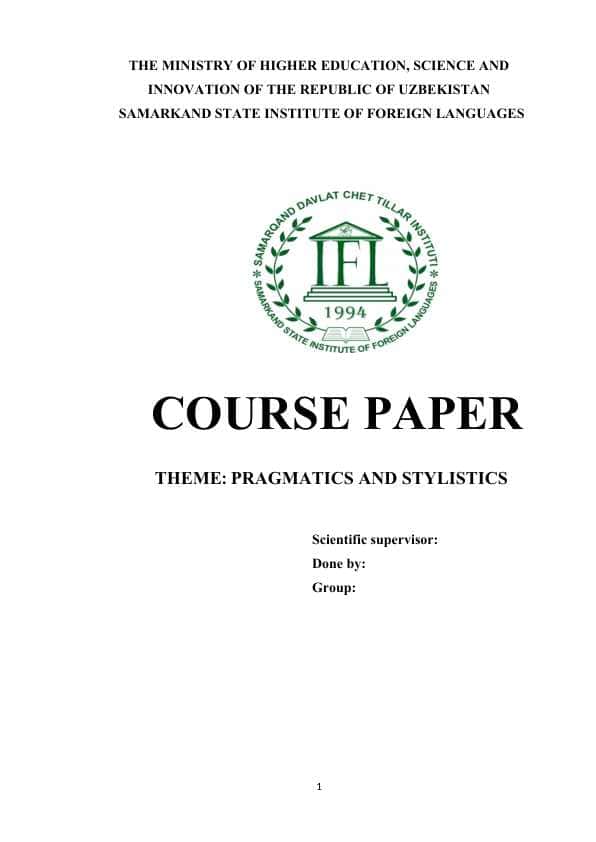 PRAGMATICS AND STYLISTICS