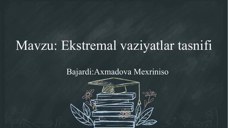 Ekstremal vaziyatlar tasnifi slayd