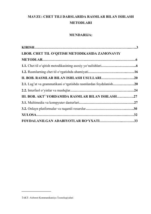 CHET TILI DARSLARIDA RASMLAR BILAN ISHLASH METODLARI.docx