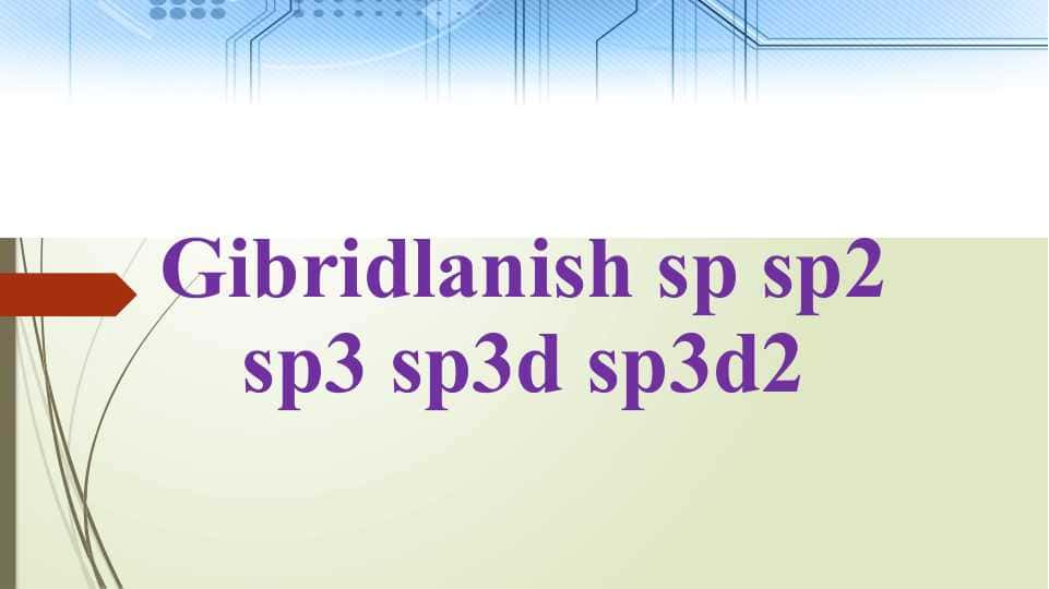 ibridlanish sp sp2 sp3 sp3d sp3d2