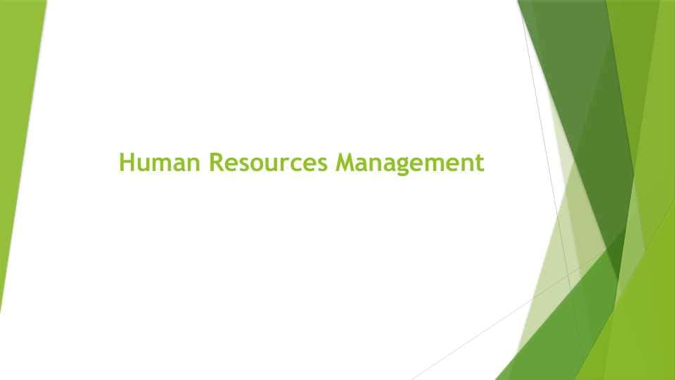 Human Resources Management