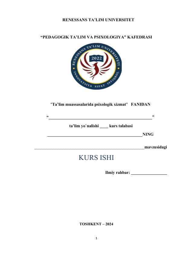 Ta'lim oluvchilarni xayot yo'nalishlari tanlovini professional aniqlash. kurs ishi.docx