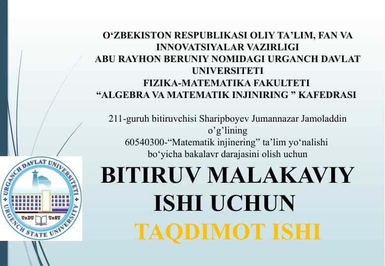 Chiziqli o’zgarmas koeffitsiyentli bir jinsli differensial tenglamalar sistemasi muvozanat nuqtasining klassifikatsiyasi
