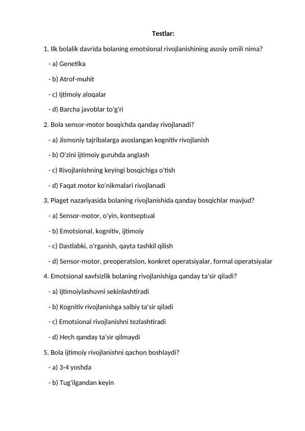 Psixologiya test