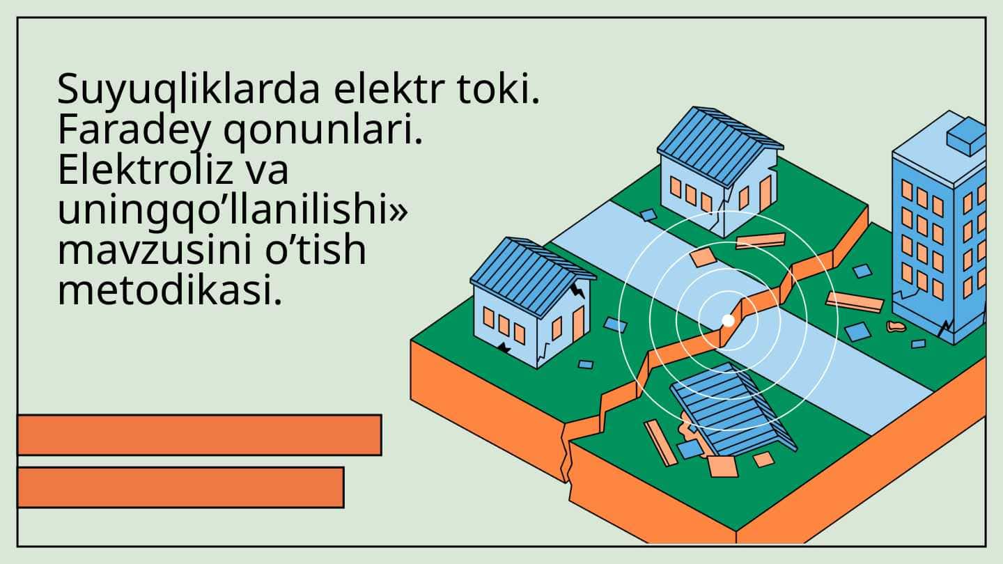 Suyuqliklarda elektr toki. Faradey qonunlari. Elektroliz va uningqo’llanilishi» mavzusini o’tish metodikasi.