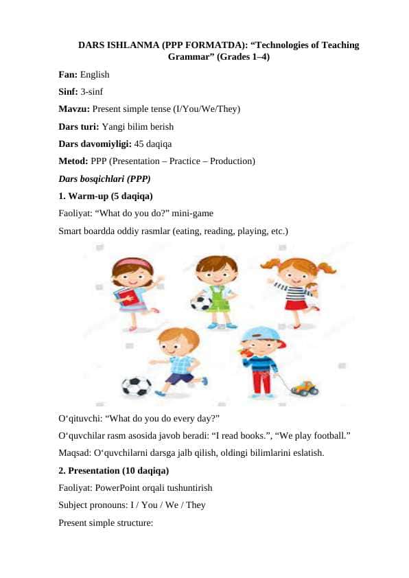 “Technologies of Teaching Grammar” (Grades 1–4)