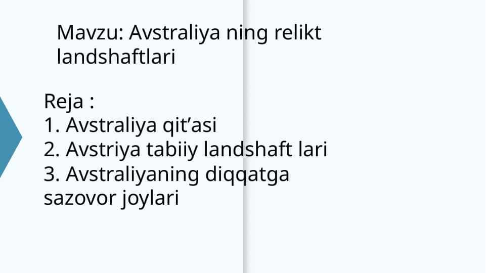 Avstraliya ning relikt landshaftlari