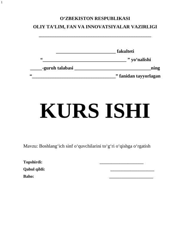 Boshlang‘ich sinf o‘quvchilarini to‘g‘ri o‘qishga o‘rgatish