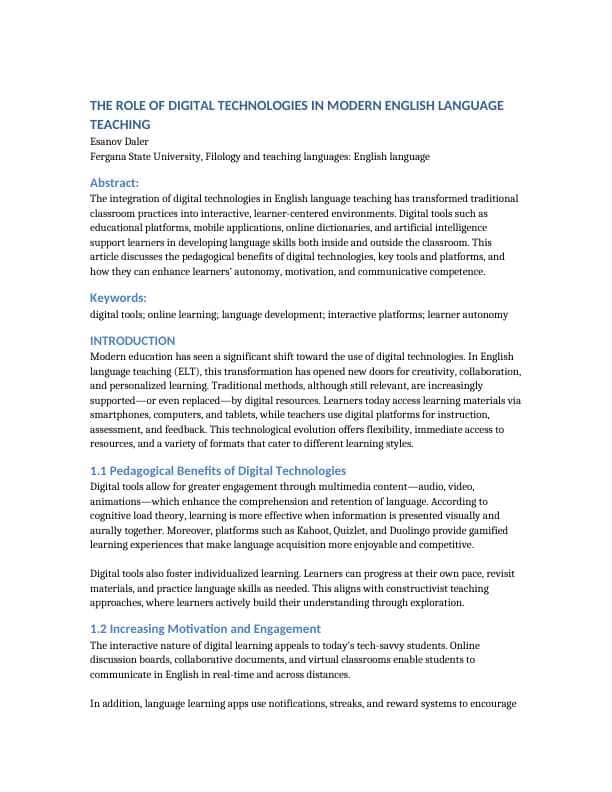 The Role of Digital Technologies