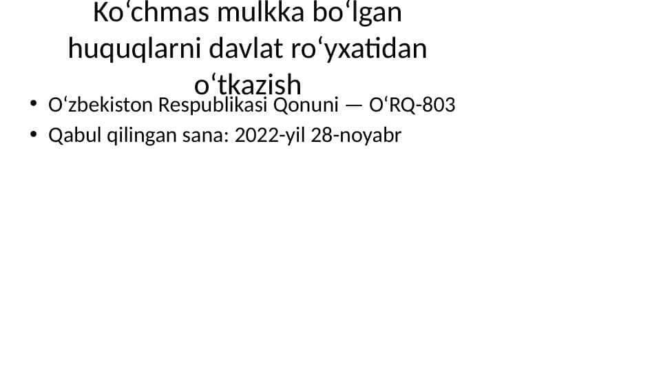Oʻzbekiston respublikasining 803- qarori