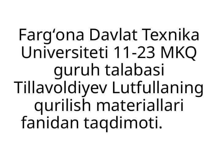 Qurilish materiallari