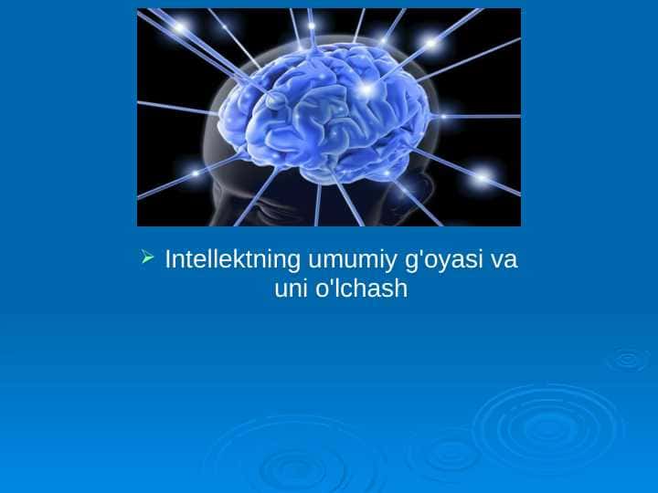 Intellektning umumiy g'oyasi va uni o'lchash