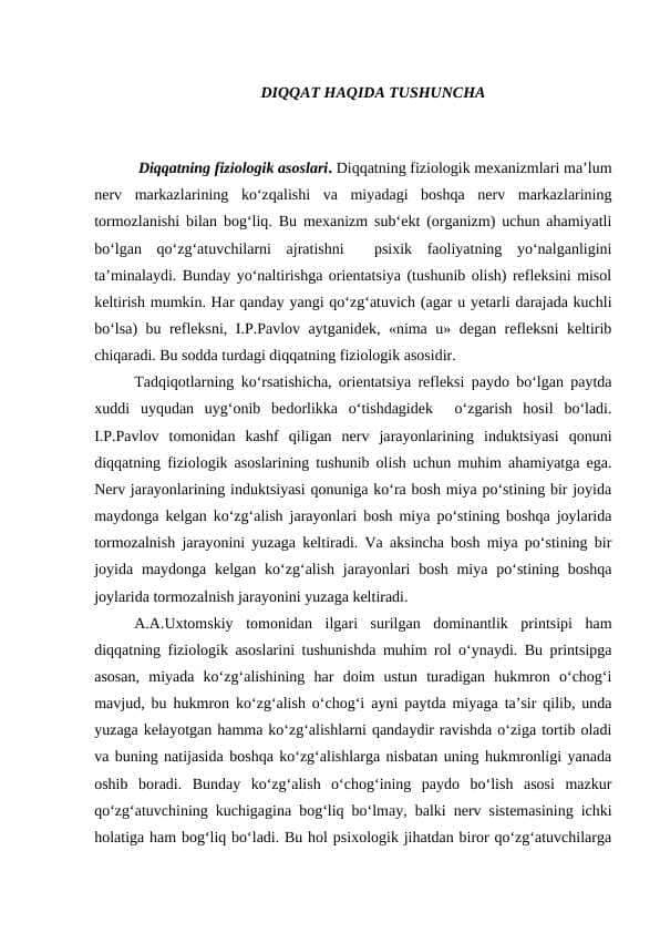 DIQQAT HAQIDA TUSHUNCHA