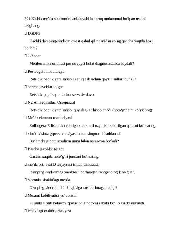 Hirurgiya argos test javoblari