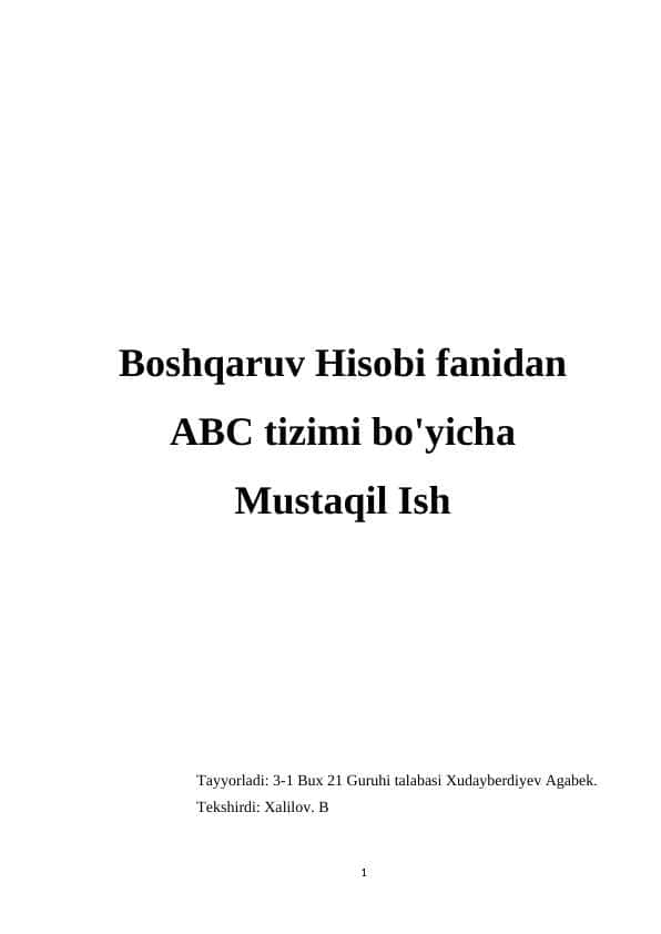 ABC costing