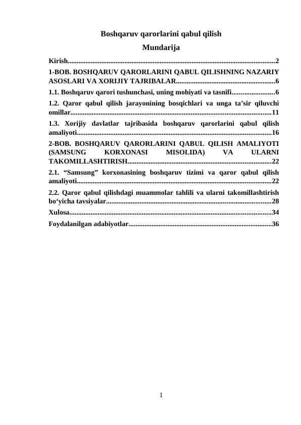 Boshqaruv qarorlarini qabul qilish