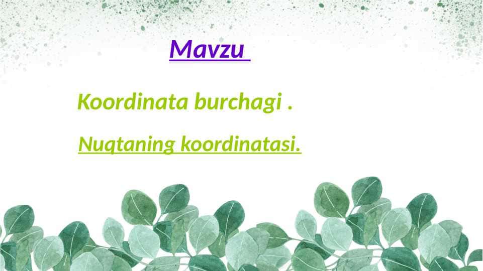 Koordinata burchagi