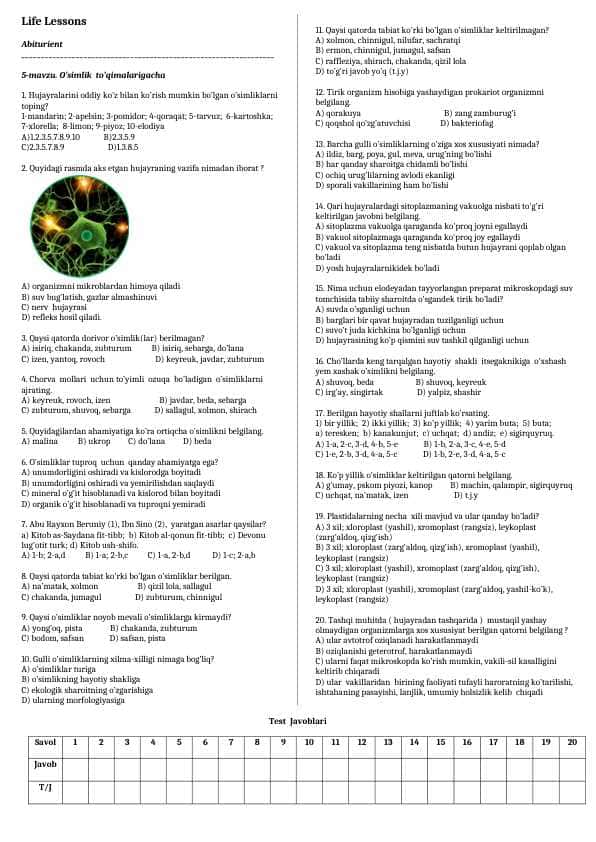 Life Lessons. 6-sinf. 6-mavzugacha. to'qimalargacha.11.docx