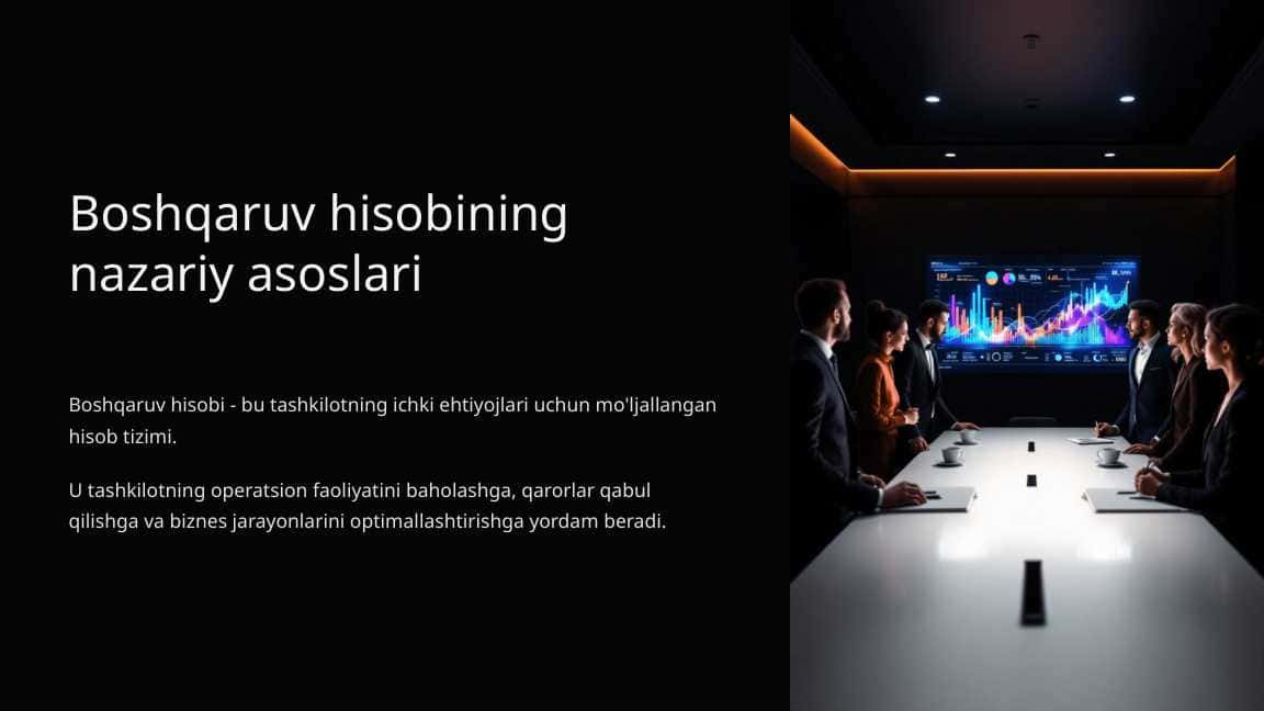 Boshqaruv hisobining nazariy asoslari