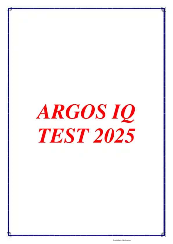 ARGOS IQ TEST 2025