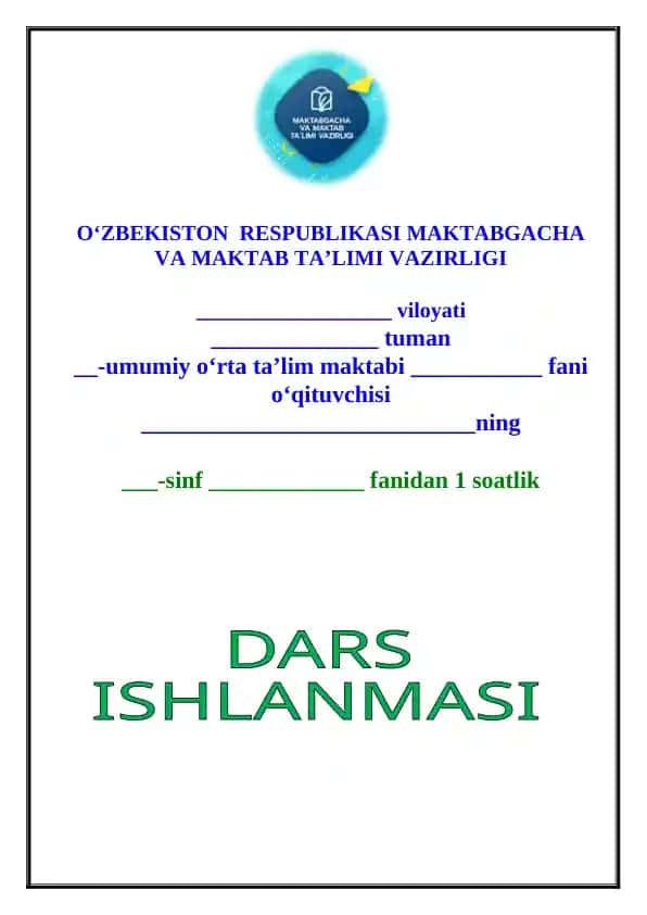 1-sinf bosh G'g' harfini yozish dars ishlanma